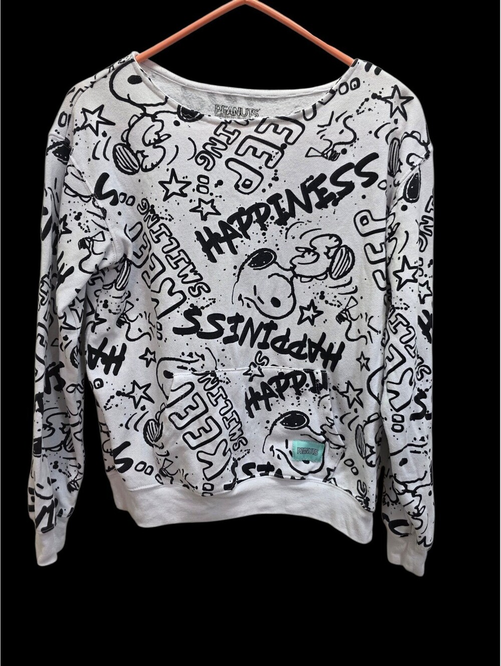 Peanuts Snoopy Graffiti All Over Print Sweatshirt Small Pullover Art Cartoon